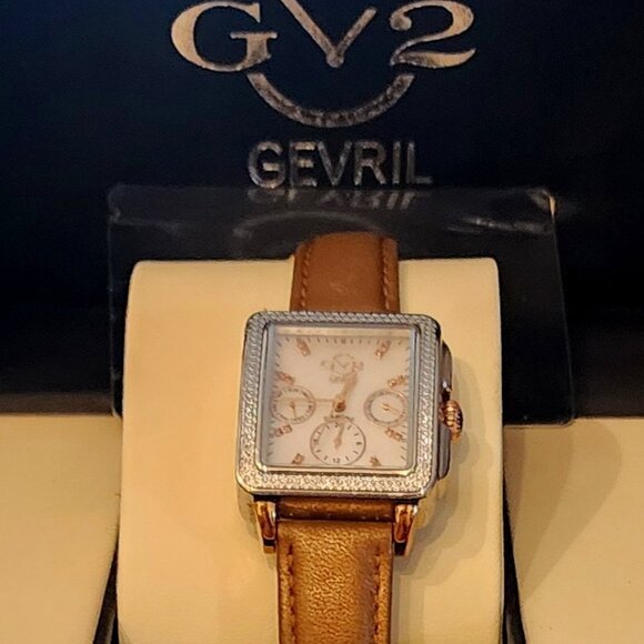 GV2 BY GEVRIL Bari Multi White Mother of Pearl Dial Ladies Watch Item No. 9214.